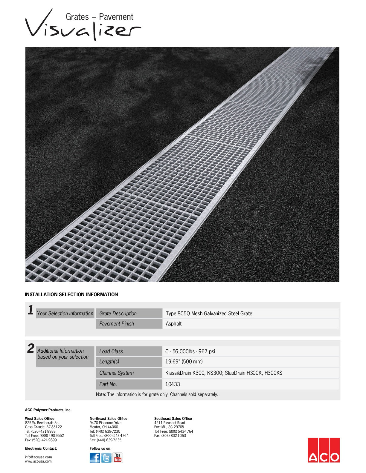 Trinchera - Rejilla Prefabricada de 12" Modelo Malla Acero Galvanizado, Marca Aco México, Quima, 805Q, Distribuidor autorizado, Proveedor autorizado, Hoja tecnica, Ficha tecnica, Hoja seguridad