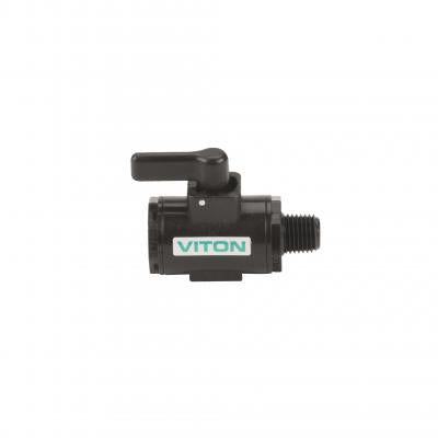 Micro Valvula Hembra a Macho de 1/4" - 1/2" de Polipropileno con Vitón marca Banjo, Quima.com, LV025MTV