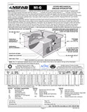 Trampa de Grasa de alta resistencia capacidades de 4 a 50 GPM y 8 a 100 Lbs de Retension de Grasa marca Mifab, Quima.com, MI-G, Hoja Tecnica
