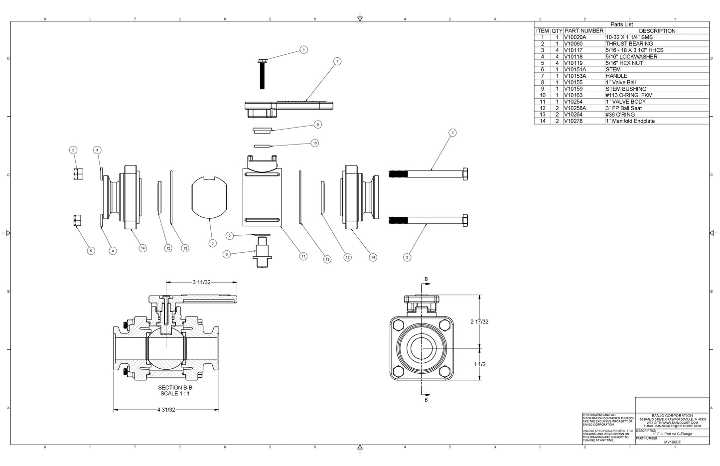 Válvula Manifold de Uso Rapido de 1", Marca Banjo Mexico, Quima, MV100CF, Distribuidor autorizado, Proveedor autorizado, Hoja tecnica, Ficha tecnica, Hoja seguridad