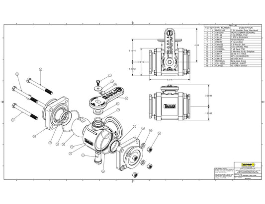 Válvula Manifold de Tres Vías con Salida Lateral de 2", Marca Banjo México, Quima, MV200SL, Proveedor autorizado, Distribuidor autorizado, Hoja tecnica, Ficha tecnica, Hoja seguridad