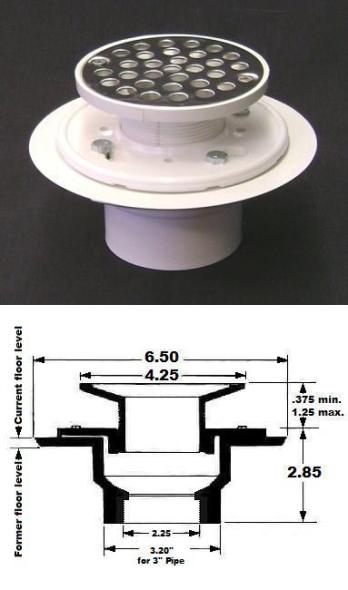 Coladera de Perfil Bajo atornillado, Sin Junta, con cordal metálico