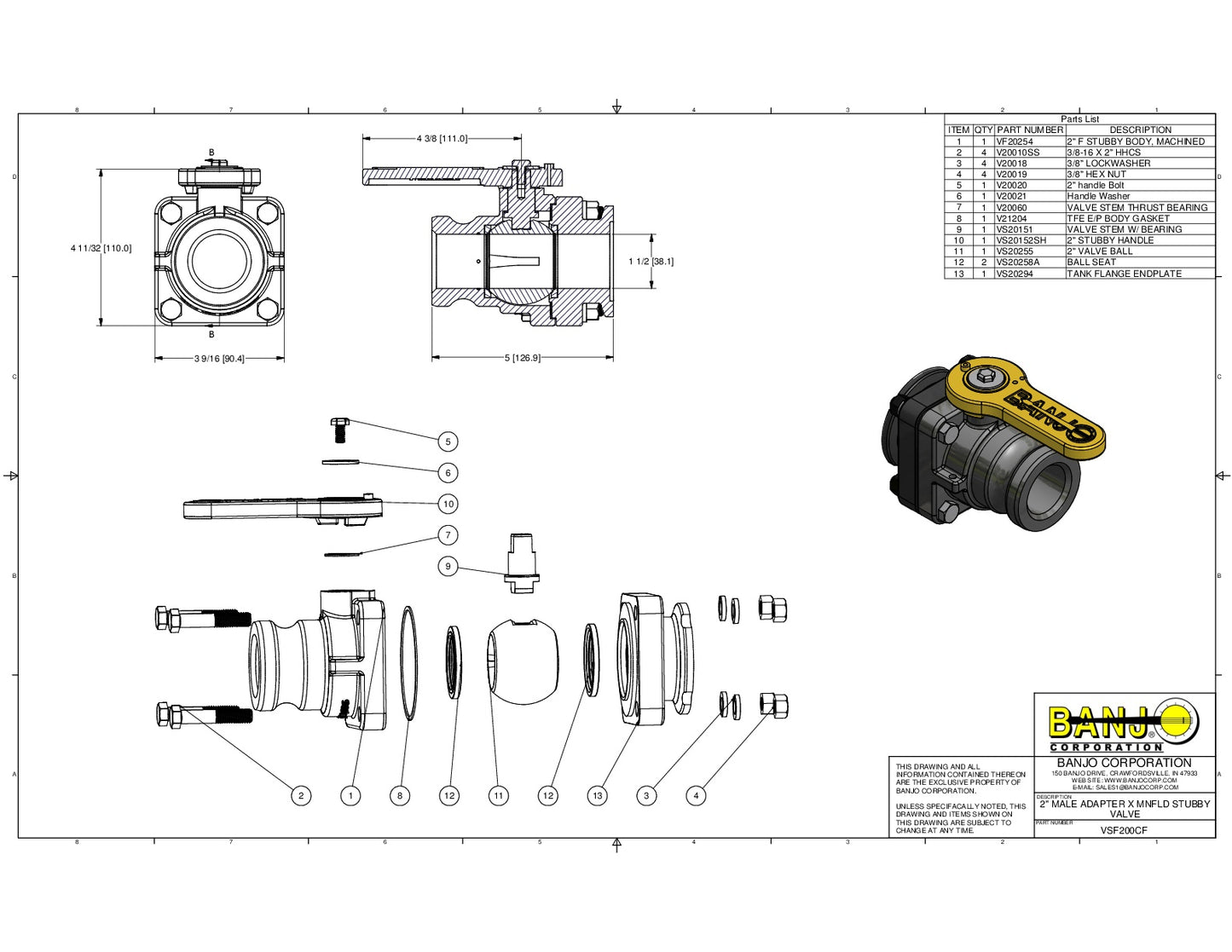 Válvula Manifold Uso Rápido de 2", Marca Banjo México, Quima, VSF200CF, Distribuidor autorizado, Proveedor autorizado, Hoja seguridad, Hoja tecnica, Ficha tecnica