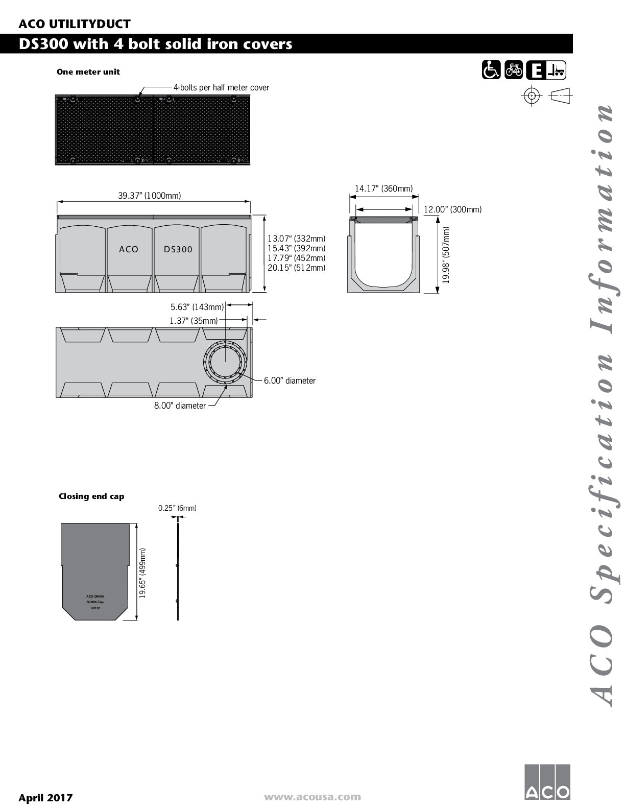 Trinchera - Rejilla Prefabricada de 12" Modelo Tapas de Hierro, Marca Aco México, Quima, DS300, Proveedor autorizado, Distribuidor autorizado, Ficha tecnica, Hoja seguridad, Hoja tecnica