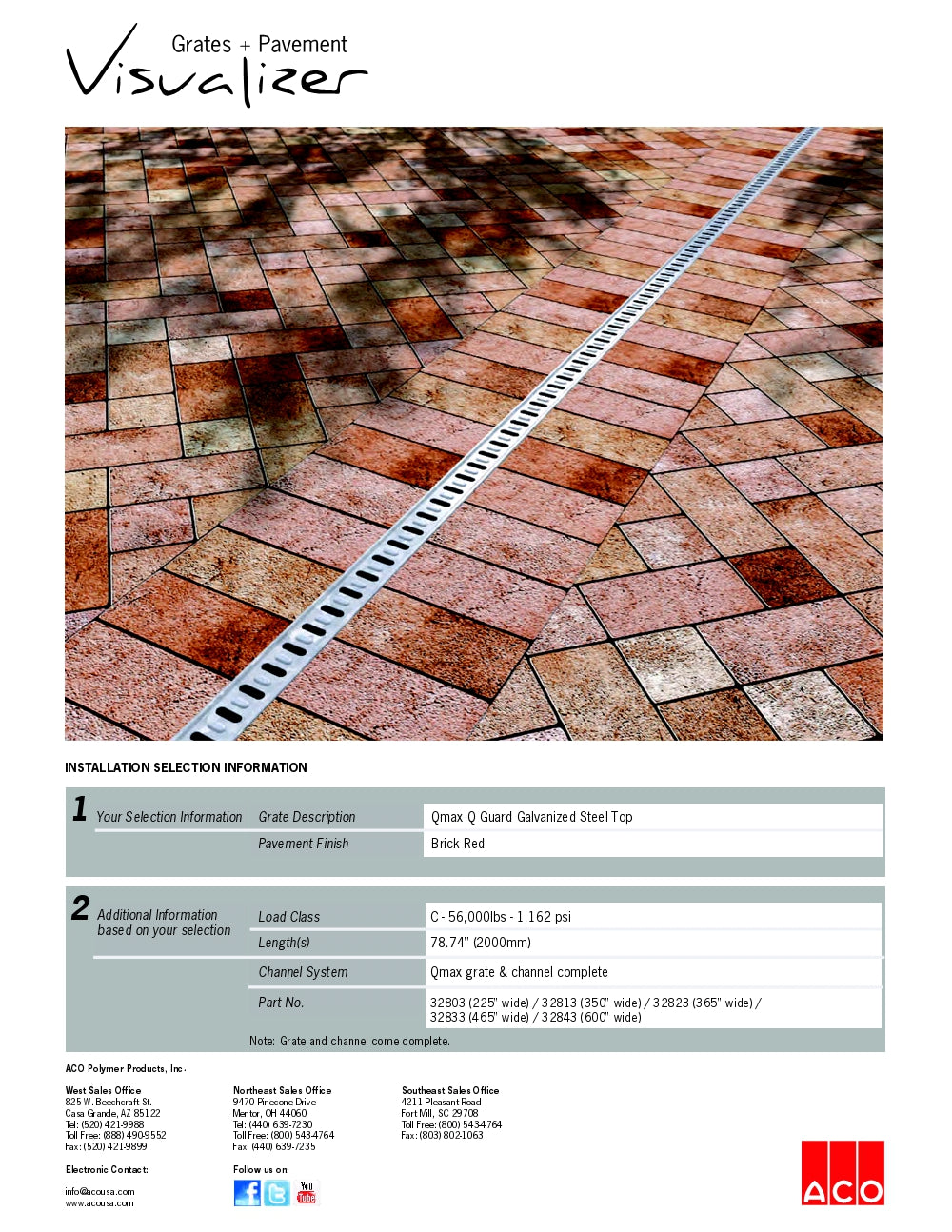 Trinchera-Rejilla Prefabricada de 2" Modelo Qmax Q Flow Galvanizado y Acero, Marca, Aco México, Quima, 32803, Distribuidor autorizado, Proveedor autorizado, Hoja tecnica, Ficha tecnica, Hoja seguridad