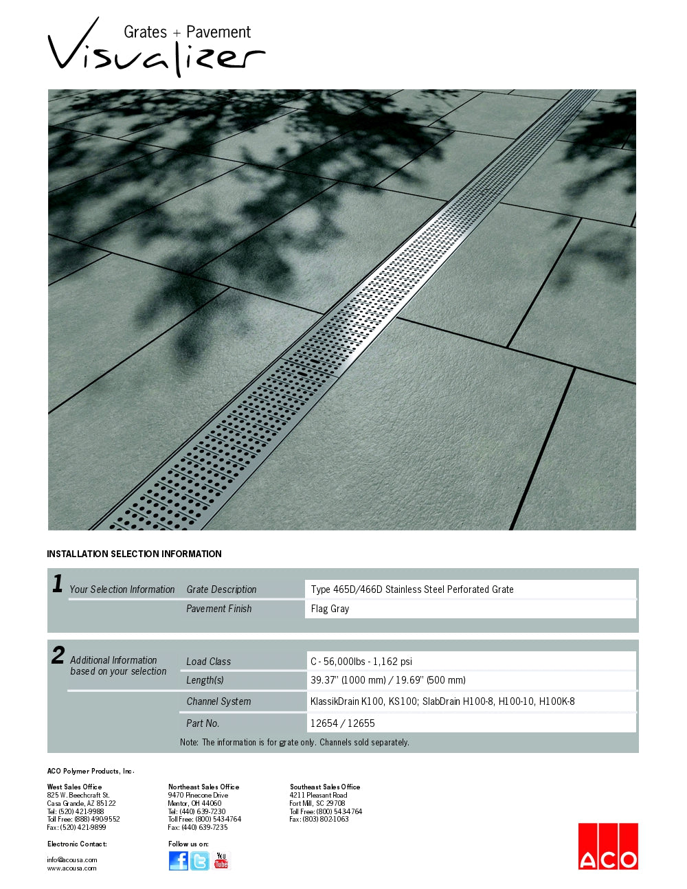 Trinchera - Rejilla Prefabricada de 4" Modelo Acero Inoxidable Perforado, Marca Aco México, Quima, 465D-466D, Distribuidor autorizado, Proveedor autorizado, Hoja de seguridad, Hoja tecnica, Ficha tecnica