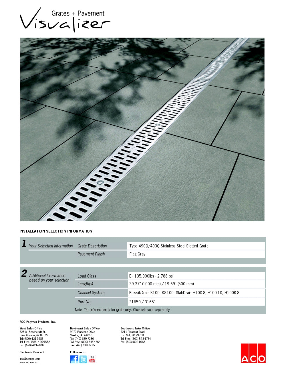 Trinchera - Rejilla Prefabricada de 4" Modelo Acero Inoxidable Ranurado, Marca Aco México, Quima,409Q-493Q, Distribuidor autorizado, Proveedor autorizado, Hoja tecnica, Hoja seguridad, Ficha tecnica