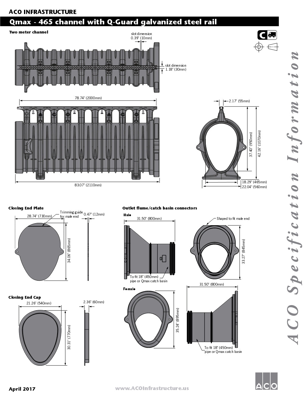 Trinchera-Rejilla Prefabricada de 2" Modelo Qmax Q Flow Galvanizado y Acero, Marca, Aco México, Quima, 32803, Distribuidor autorizado, Proveedor autorizado, Hoja tecnica, Ficha tecnica, Hoja seguridad