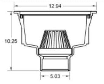 Coladera Redonda de 3″ con Rejilla Tipo Colmena de Aluminio y Rejilla Plástica Completa