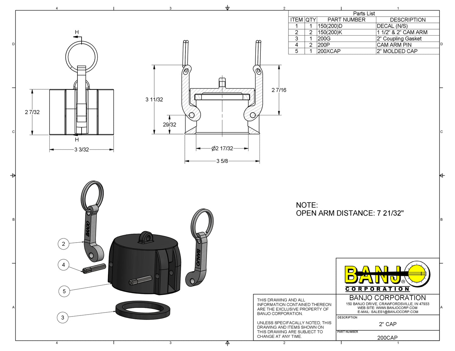 Conexión Rápida Tapón Hembra, Marca Banjo México, Quima, Proveedor autorizado, Distribuidor autorizado, Ficha tecnica, Hoja tecnica, Hoja seguridad, 200CAP