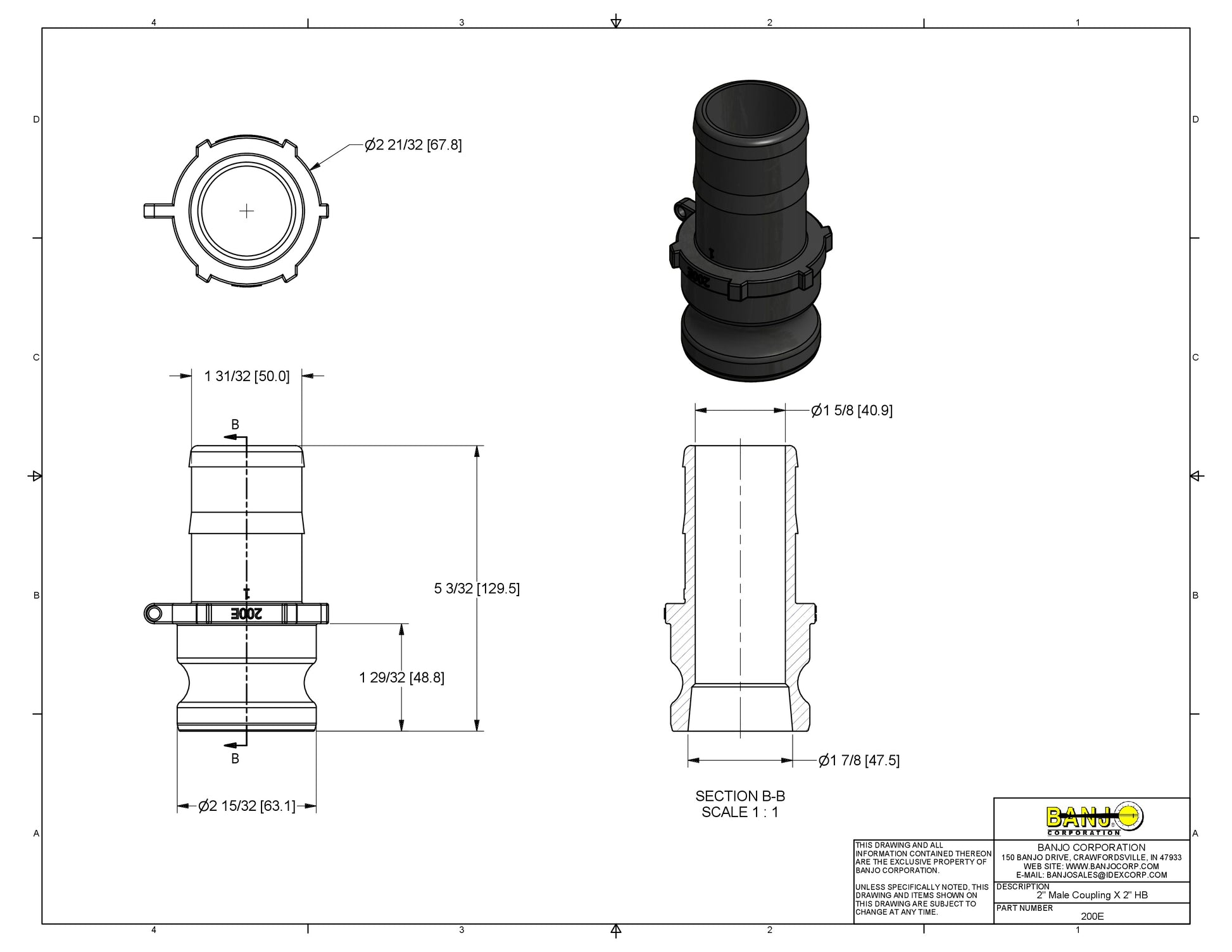 Conexión Rápida Macho con Espiga para Manguera , Tipo E , Marca Banjo México, Quima.com, 200E , Tipo E , Distribuidor Autorizado Proveedor Autorizado, Hoja tecnica, Ficha tecnica, Hoja seguridad