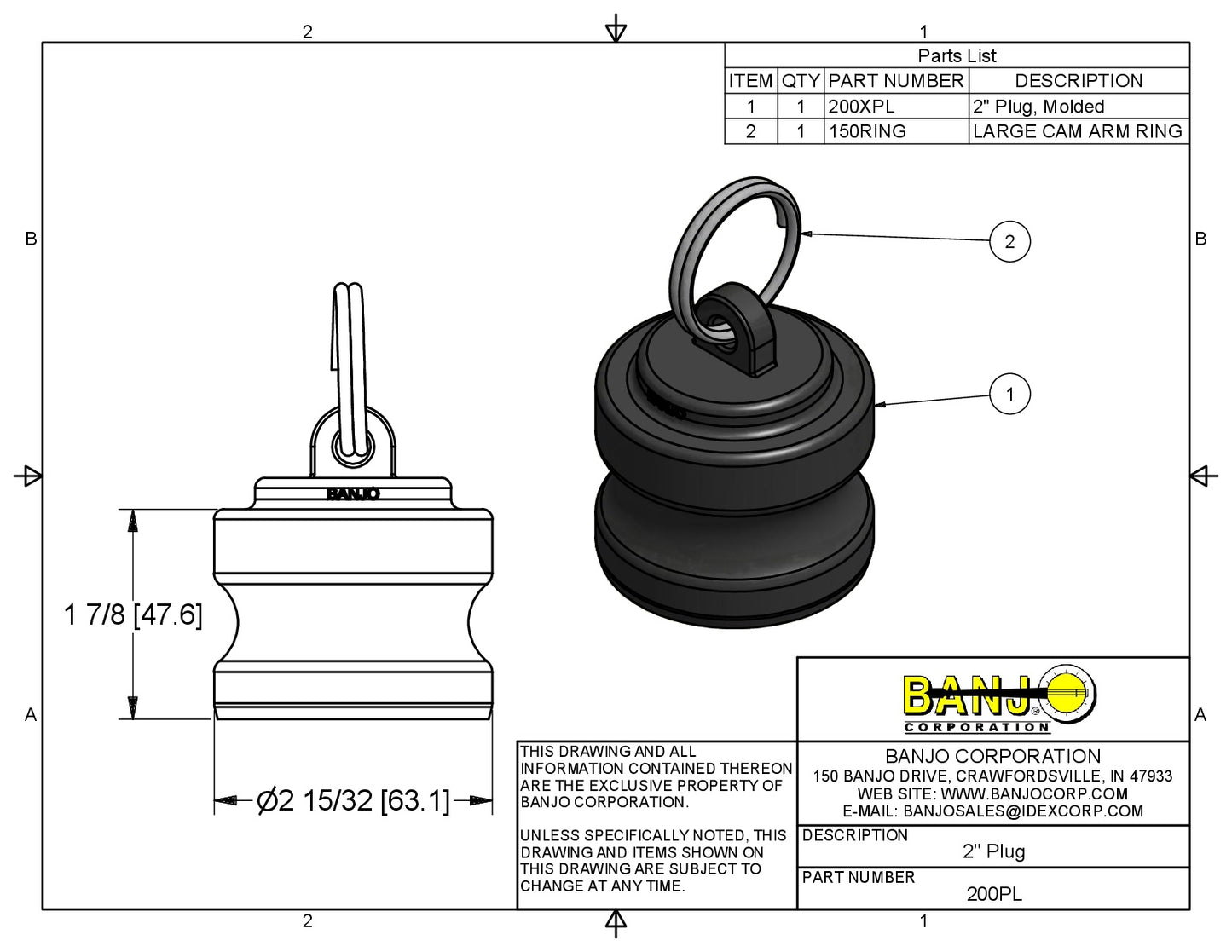 Conexión Rápida Tapón Macho , Tipo PL , Marca Banjo Mexico, Quima.com, 200PL , Tipo PL , Distribuidor Autorizado Proveedor Autorizado, Hoja tecnica, Ficha tecnica, Hoja seguridad 