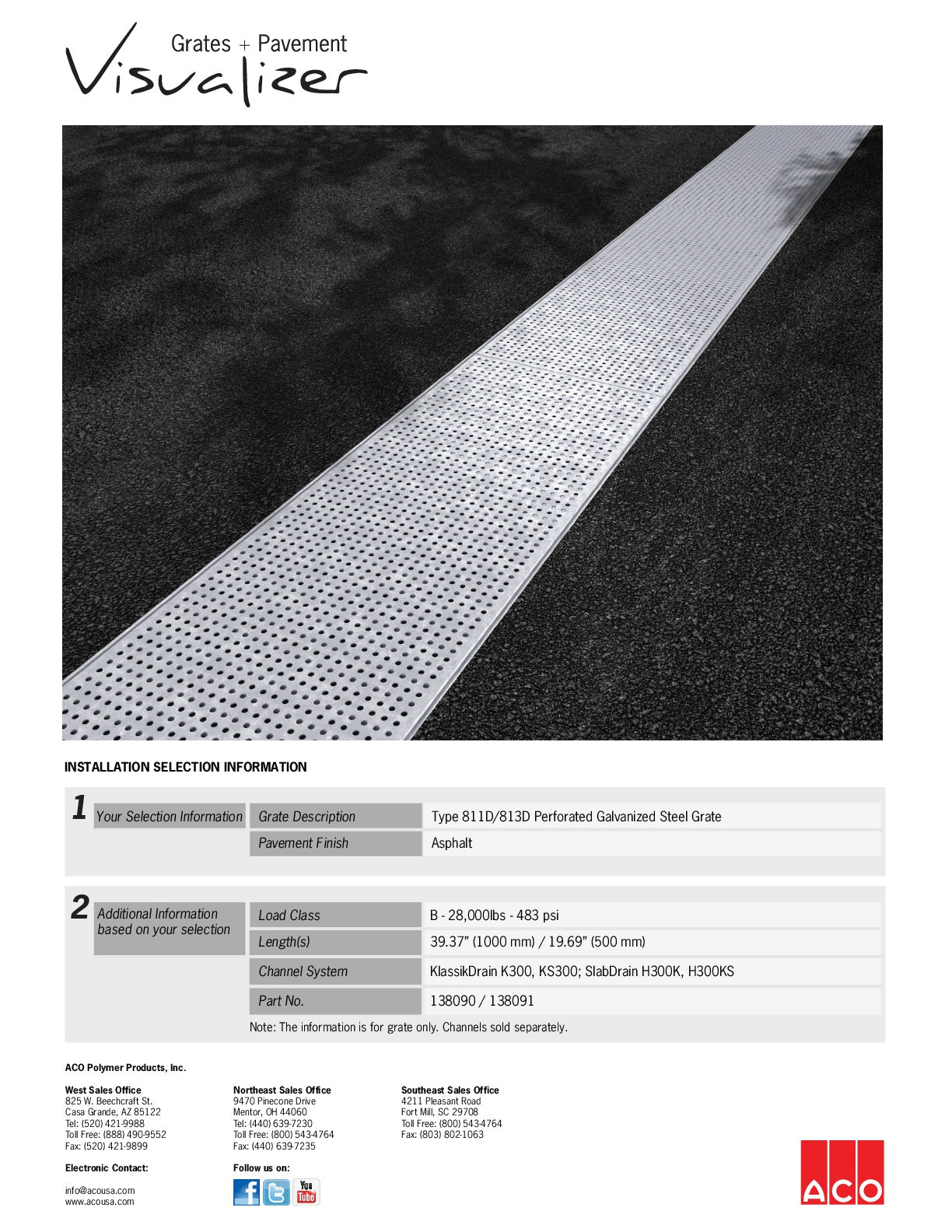 Trinchera - Rejilla Prefabricada de 12" Modelo Acero Galvanizado Perforado, Marca Aco México, Quima, 811d/813d, Distribuidor autorizado, Proveedor autorizado, Hoja tecnica, Ficha tecnica, Hoja seguridad 