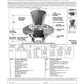 Coladera de Piso con Rejilla Circular y Embudo marca Mifab, Quima.com, F1100-EF, Hoja Tecnica