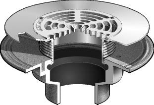 Coladera de Piso con Rejilla Circular Extendida marca Mifab, Quima.com, F1100-FT