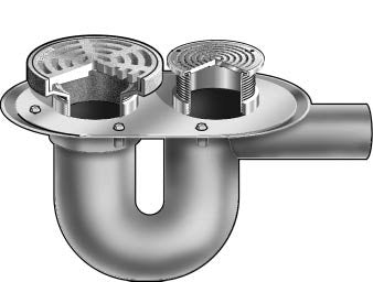 Coladera de Piso con Rejilla Circular Removible con Trampa Integrada y Tapon Registro marca Mifab, Quima, F1140-C