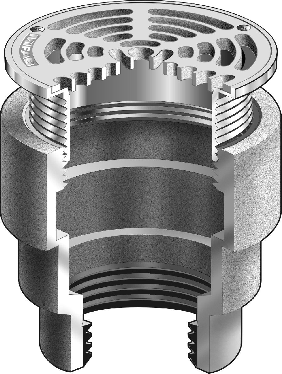 Coladera de Piso con Rejilla Circular y Salida Reducida marca Mifab, Quima.com, F1220