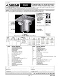Coladera de Piso con Rejilla Cuadrada Removible de 12" amplia Cavidad marca Mifab, Quima.com, F1450, Hoja Tecnica