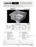 Coladera de Piso con Rejilla Cuadrada Removible de 15" amplia Cavidad Cuadrada marca Mifab, Quima.com, F1490, Hoja Tecnica