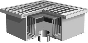 Coladera de Piso con Rejilla Cuadrada 24"x24" y Doble Recolector marca Mifab, Quima.com, F1580