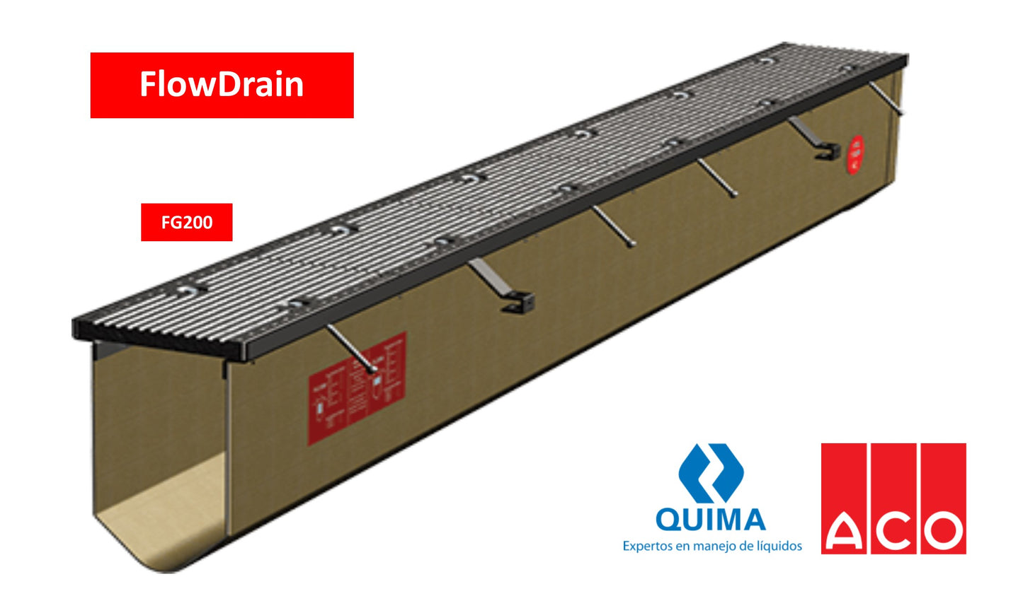 Trinchera - Rejilla Prefabricada de 8" Modelo Hierro Dúctil Ranurado