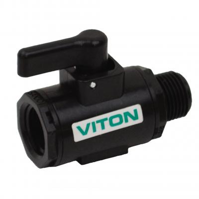 Micro Valvula Hembra a Macho de 1/4" - 1/2" de Polipropileno con Viton marca Banjo, Quima.com, LV038MTV