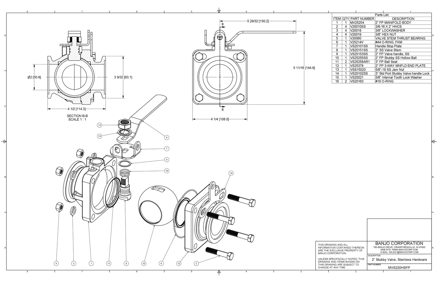 Válvula Manifold Apertura Amplia de 2", Marca Banjo México, Quima, MVS220HSFP, Proveedor autorizado, Distribuidor autorizado, Hoja seguridad, Ficha tecnica, Hoja tecnica