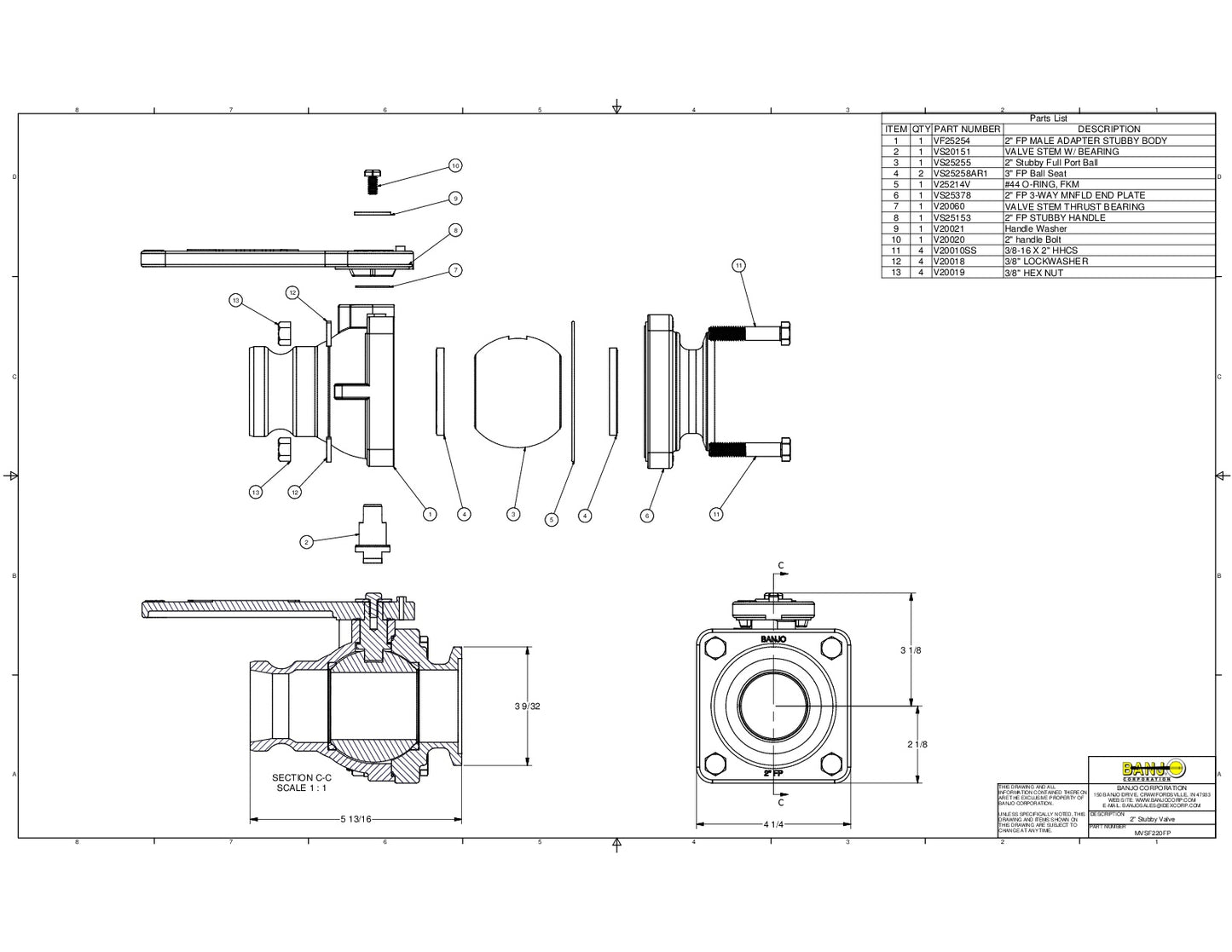 Válvula Manifold Apertura Amplia de 2", Marca Banjo México, Quima, MVSF220FP, Proveedor autorizado, Distribuidor autorizado, Hoja seguridad, Ficha tecnica, Hoja tecnica