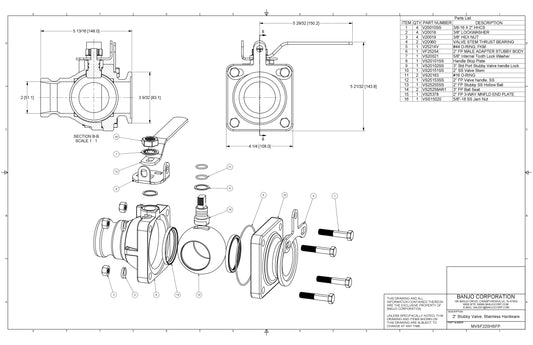 Válvula Manifold Apertura Amplia de 2", Marca Banjo México, Quima, MVSF220HSFP, Proveedor autorizado, Distribuidor autorizado, Hoja seguridad, Ficha tecnica, Hoja tecnica