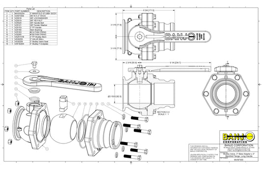 Válvula Manifold Estandar de 3", Marca Banjo México, Quima, MVSF300, Distribuidor autorizado, Proveedor autorizado, Hoja tecnica, Ficha tecnica, Hoja seguridad