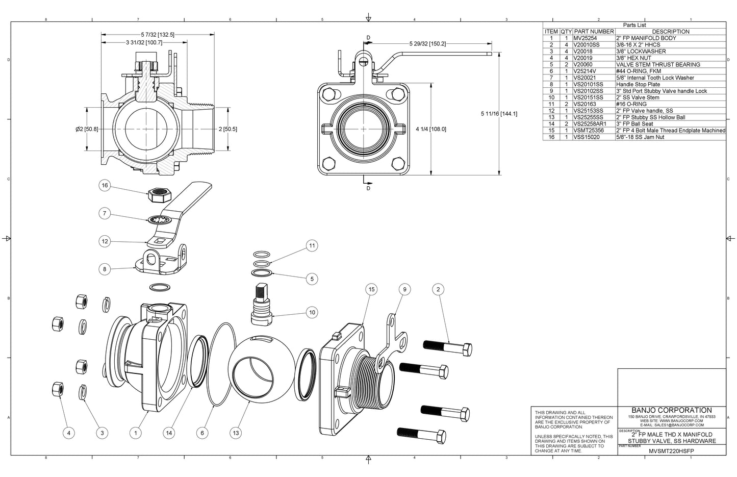 Válvula Manifold Apertura Amplia de 2", Marca Banjo México, Quima, MVSMT220HSFP, Proveedor autorizado, Distribuidor autorizado, Hoja seguridad, Ficha tecnica, Hoja tecnica