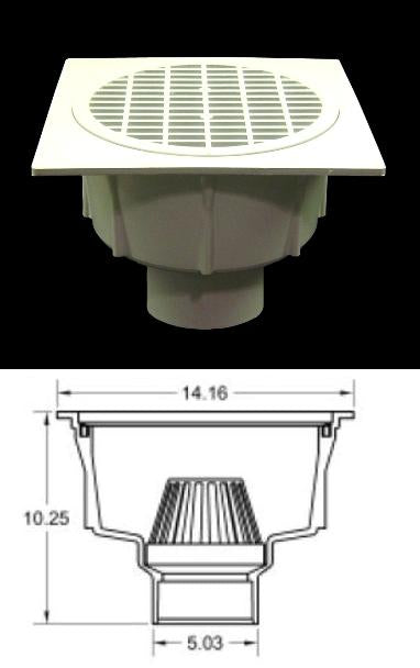 COLADERA DE PISO DE 4″ CON DE ALUMINIO