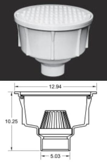 COLADERA REDONDA DE PISO DE 4″ DE ALUMINIO