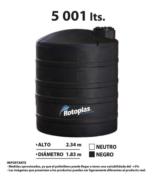 Tanque 5,001 Litros, Marca Rotoplas México, Quima, TAN5001STD, Distribuidor autorizado, Proveedor autorizado