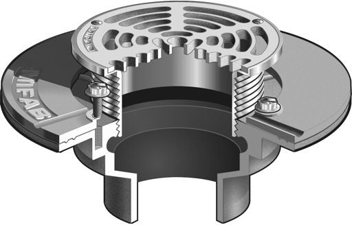 Coladera de Piso con Rejilla Circular para Membrana marca Mifab, Quima, F1000-C