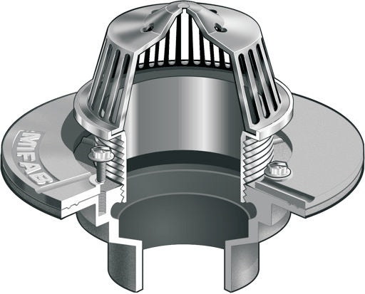 Coladera de Piso con Cupula de Rejilla para Membrana, Marca Mifab, F1100-C-K