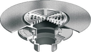 Coladera de Piso con Rejilla Circular Extra extendida para Membrana marca Mifab, Quima, F1100-C-Z