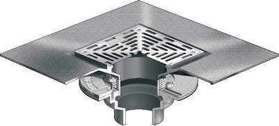 Coladera de Piso con Rejilla Cuadrada Extra Extendida para Membrana marca Mifab, Quima.com, F1100-C-ZS