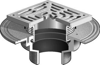 Coladera de Piso con Rejilla Cuadrada marca Mifab, Quima.com, F1100-S