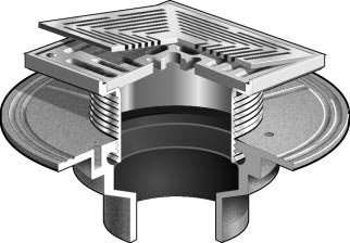 Coladera de Piso con Rejilla Cuadrada Removible marca Mifab, Quima.com, F1100-SD