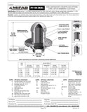 Coladera de Piso con Tubo Regulador (Cupula) marca mifab, Quima.com, F1100-W(D), Hoja Tecnica