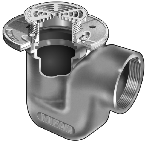 Coladera de Piso con Rejilla Circular y Trampa Integrada marca Mifab México, Quima.com , F1120, Distribuidor autorizado, Proveedor autorizado 