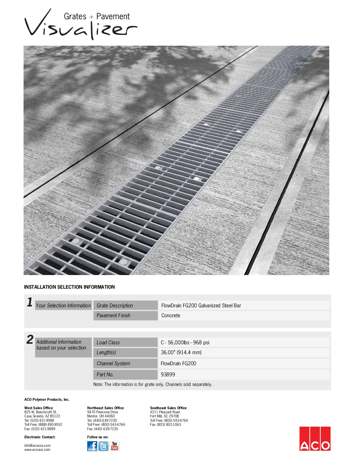 Trinchera - Rejilla Prefabricada de 8" Modelo Acero Galvanizado, Marca Aco México, FG200, Quima, Distribuidor autorizado, Proveedor autorizado, Ficha tecnica, Hoja seguridad , Hoja tecnica