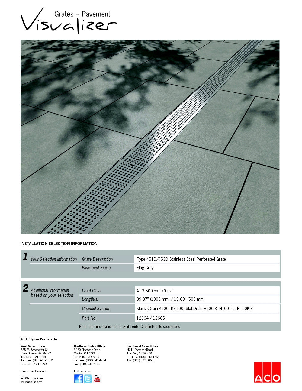 Trinchera - Rejilla Prefabricada de 4" Modelo Acero inoxidable perforado, Marca Aco México, Quima, Distribuidor autorizado, 451D-453D, Proveedor autorizado, Hoja tecnica, Ficha tecnica, Hoja seguridad