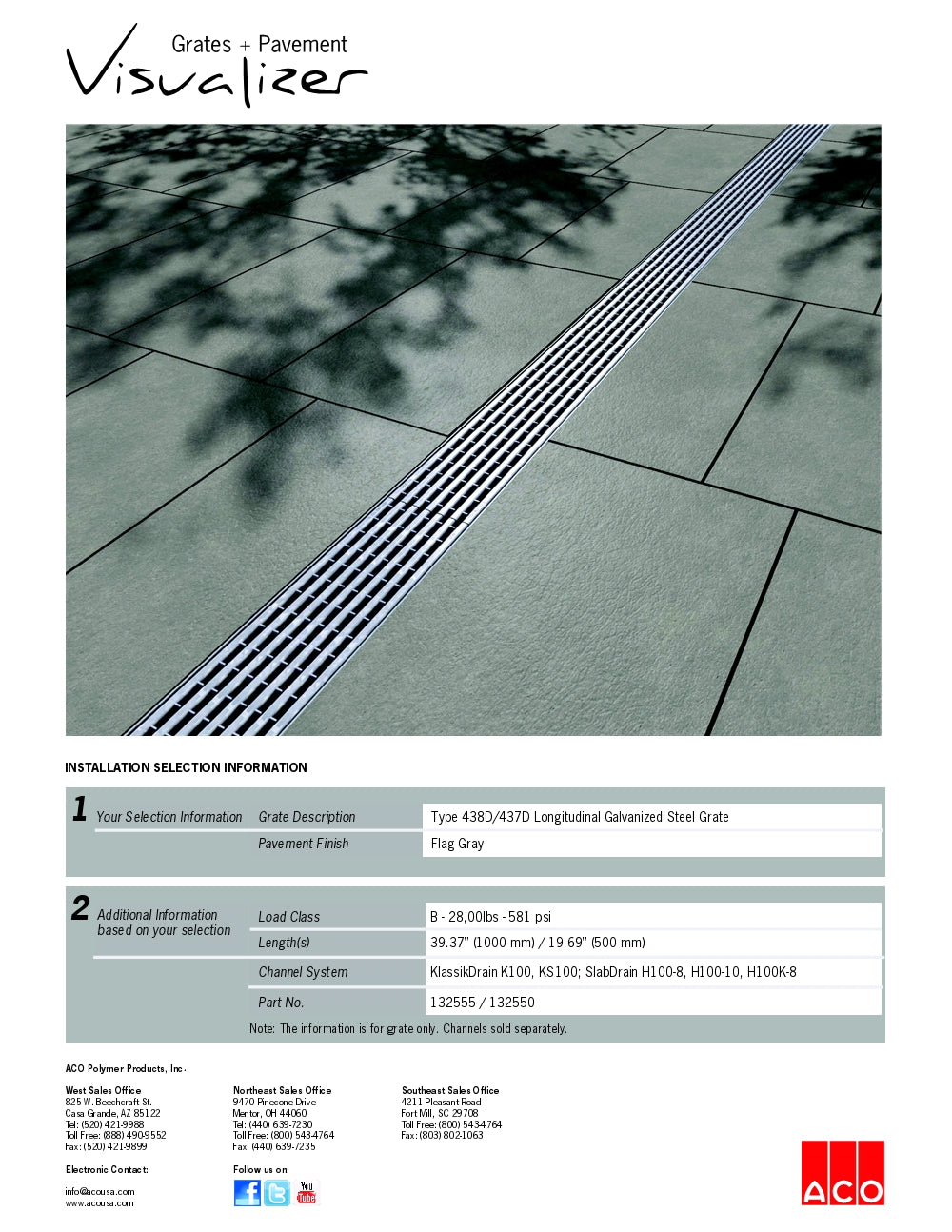 Trinchera - Rejilla Prefabricada de 4" Modelo Longitudinal Acero Galvanizado, Marca Aco Mexico, Quima, 438D, Proveedor autorizado, Distribuidor autorizado, Hoja tecnica, Ficha tecnica, Hoja seguridad