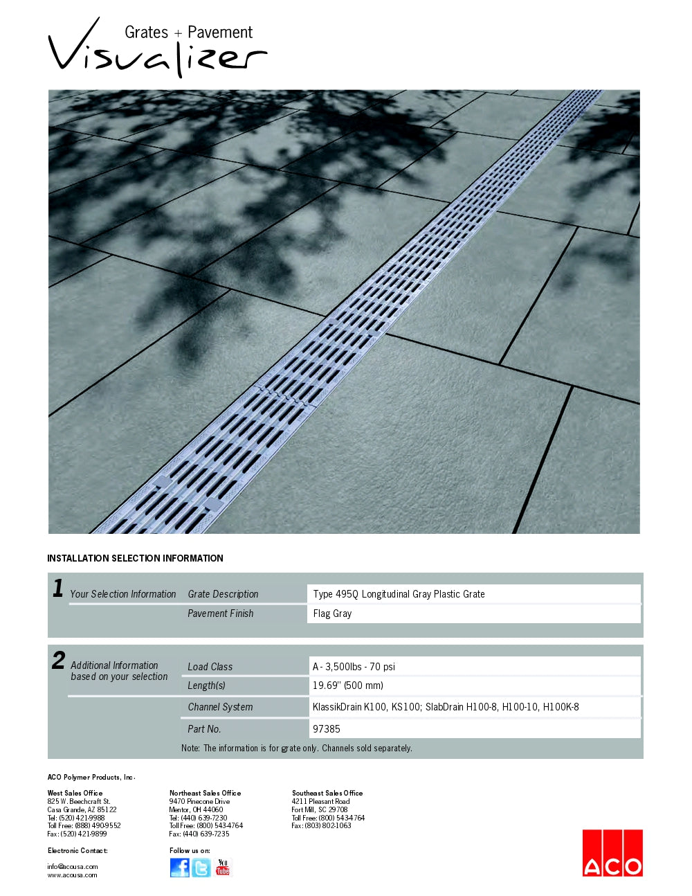 Trinchera Prefabricada de 4" Modelo Longitudinal Plástico Gris, Marca Aco México, Quima, 405Q, Distribuidor autorizado, Proveedor autorizado, Hoja tecnica, Hoja seguridad, Ficha tecnica