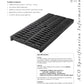 Trinchera - Rejilla Prefabricada de 4" Modelo Hierro Dúctil Ranurado, Marca Aco México, Quima, 661Q, Distribuidor autorizado, Proveedor autorizado, Hoja tecnica, Ficha tecnica, Hoja seguridad