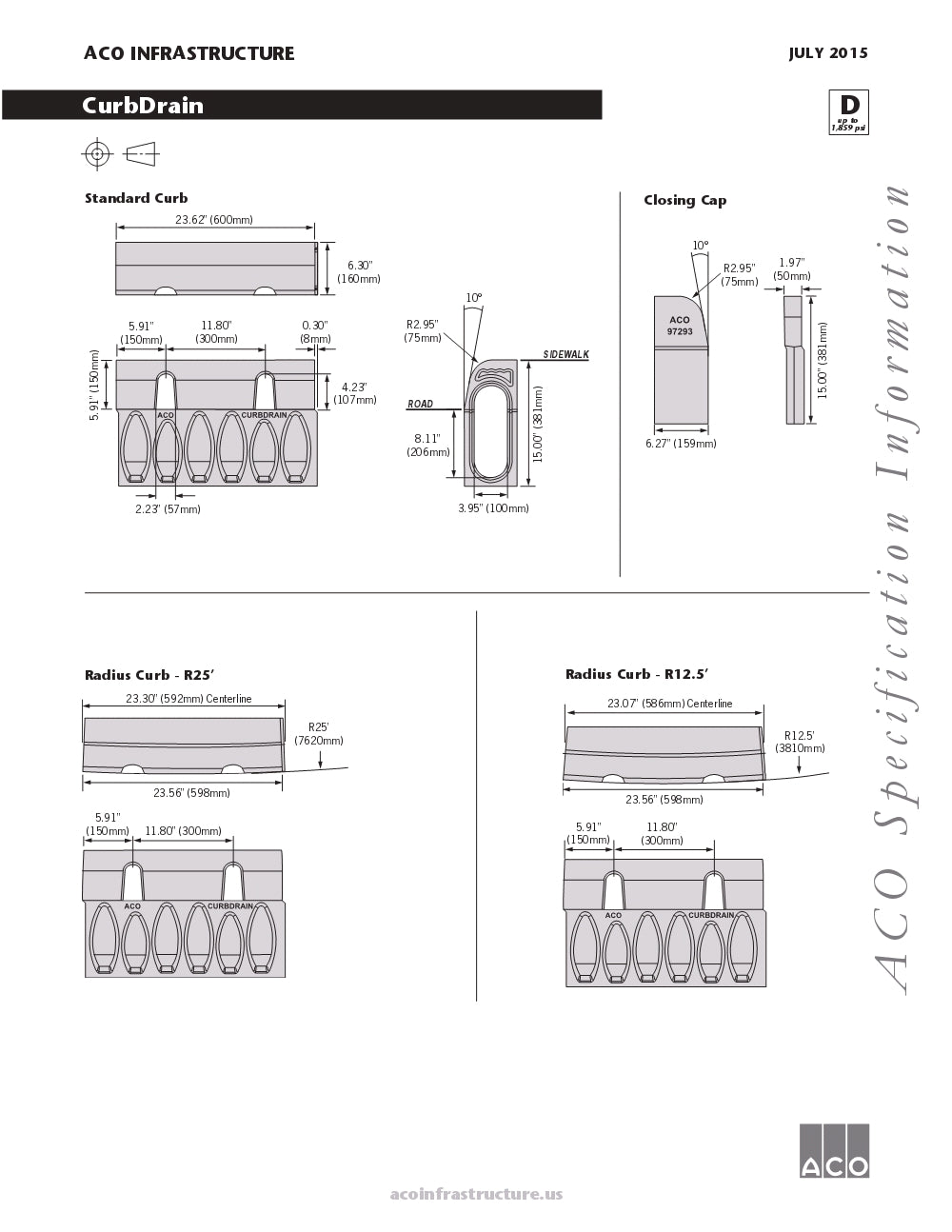 Trinchera Prefabricada de 4" Modelo Hormigón Polímero Gris, Marca Aco México, PD100, Quima, Distribución autorizada, Proveedor autorizado, Hoja seguridad, Ficha tecnica, Hoja tecnica