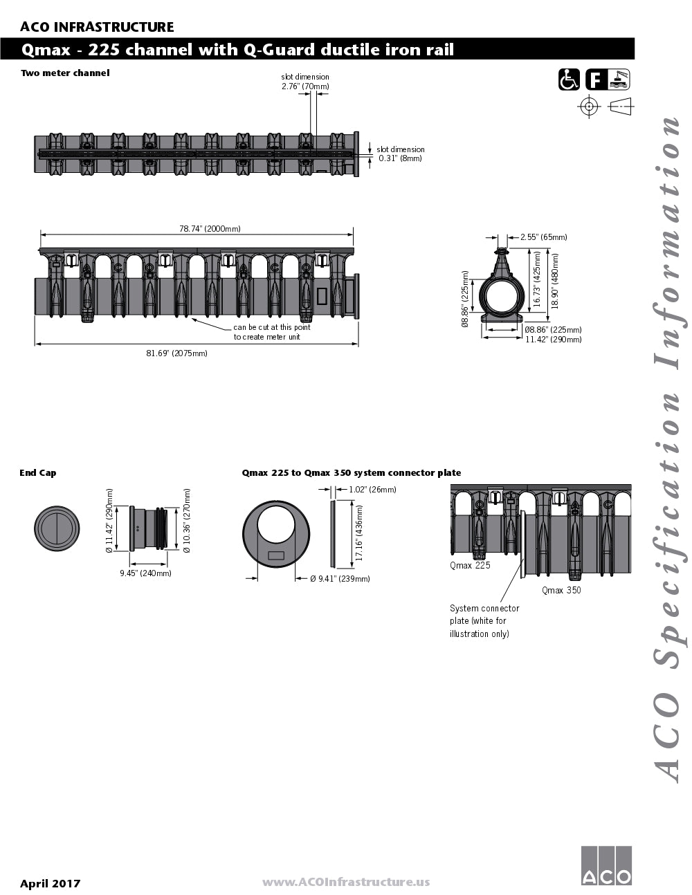 Trinchera-Rejilla Prefabricada de 2" Modelo Qmax Q Guard de Tubería de Hierro Dúctil, Marca Aco Mexico, Quima, 32801, Distribuidor autorizado, Proveedor autorizado, Ficha tecnica, Hoja tecnica, Hoja de seguridad