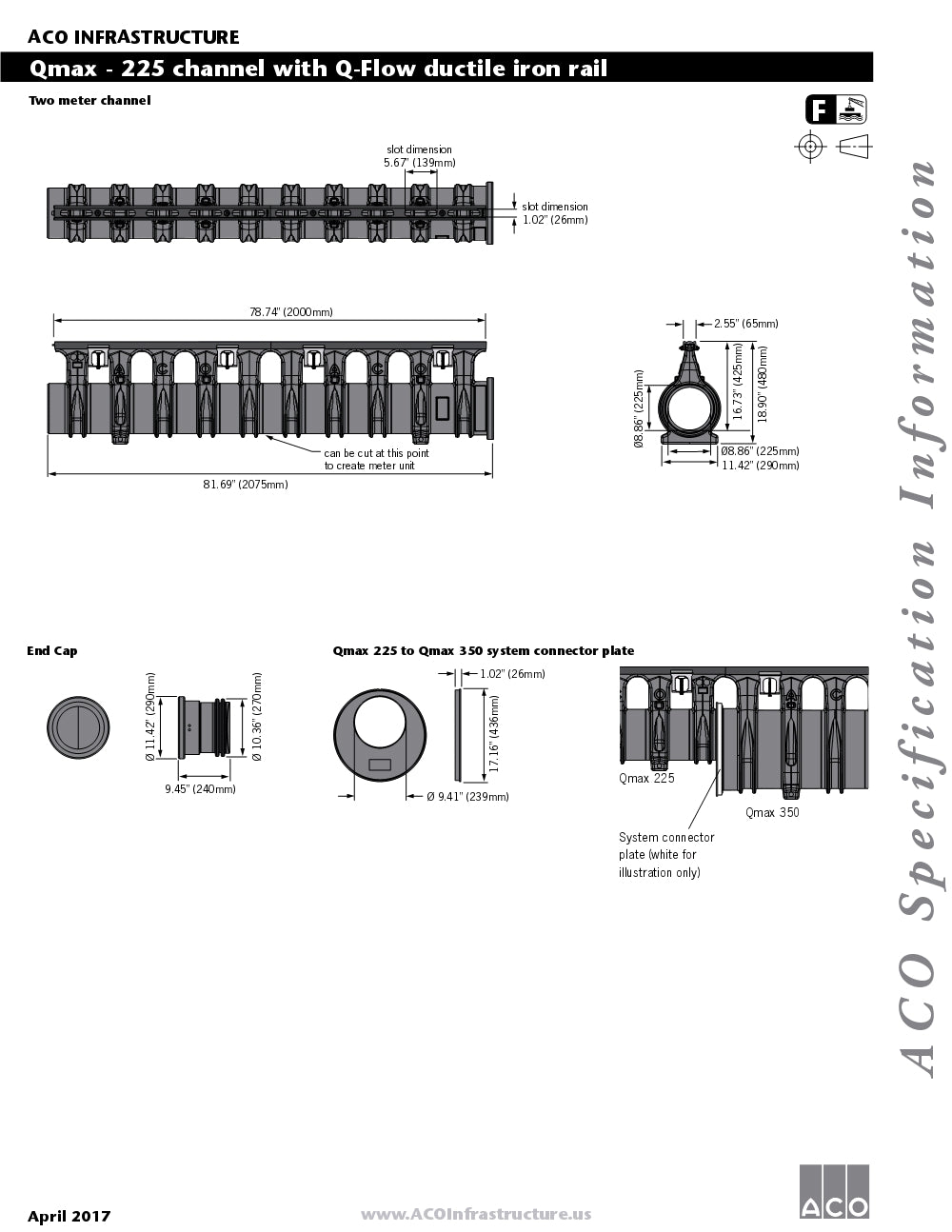 Trinchera-Rejilla Prefabricada de 2" Modelo Qmax Q Flow Ductil Iron Top, Marca Aco Mexico, Quima, 32800, Distribuidor autorizado, Proveedor autorizado, Hoja tecnica, Ficha tecnica, Hoja seguridad